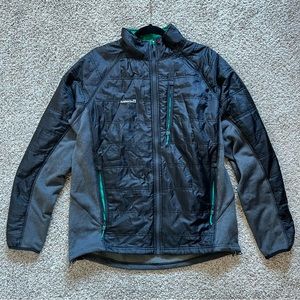Avalanche zip up black and green hiking jacket with 3 pockets, Size L